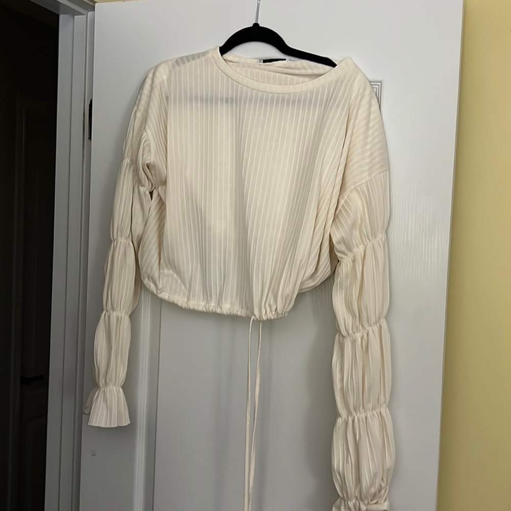 Zara Large Shirt Long Sleeve Off White